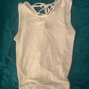 Lace up back crop top